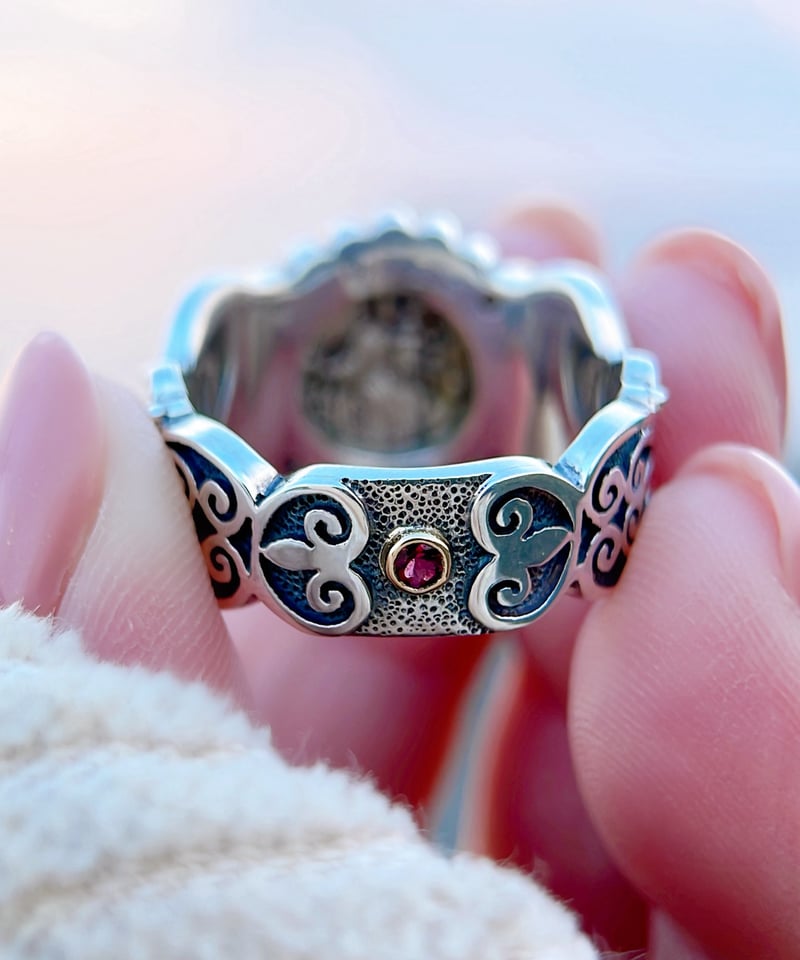 Jesus&ルビー&ダイヤモンド シルバー&18KYGリング（Sacred heart） |