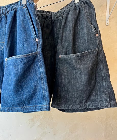 RELAX FIT №161  [ Double Knee pocket denim Beachshorts ]