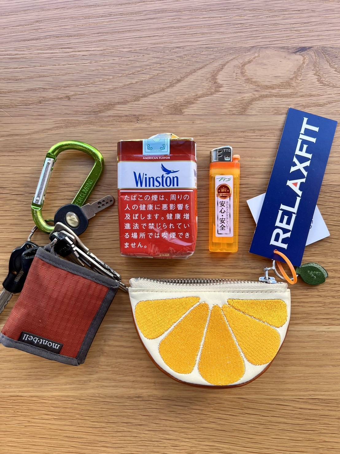 RELAXFIT オレンジ　ミニポーチ　supermarket RELAXFIT №93 [ Valencia orange🍊 ＆ watermelon