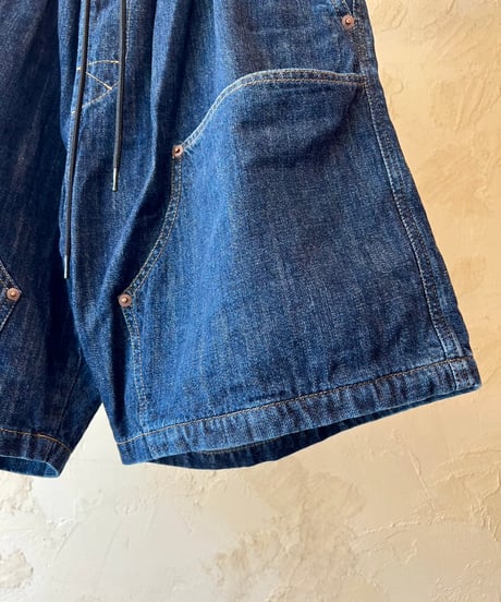 RELAX FIT №161  [ Double Knee pocket denim Beachshorts ]