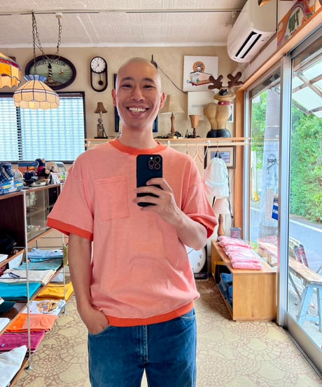 RELAX FIT  №127 [ Miller × Relaxfit  Panel Rib Border tshirt🍊 ]
