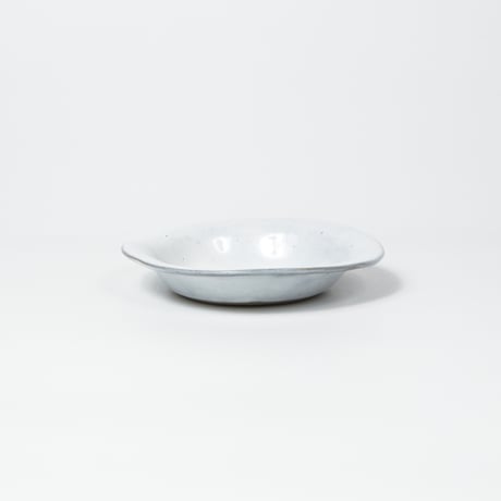 teto ceramic / リムプレート(小) / 白透明釉薬 (実物写真3-381)
