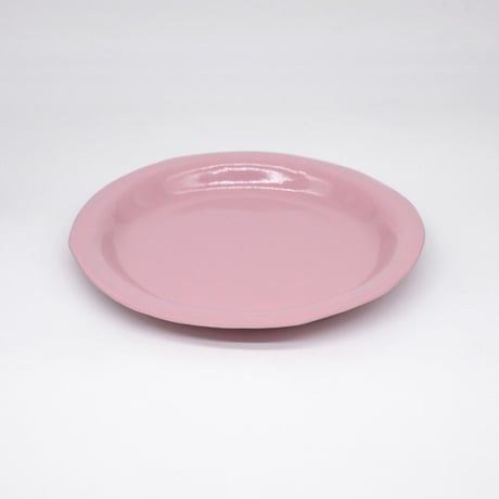 teto ceramic / リムプレート・大・コーラルピンク釉薬(実物写真1491)