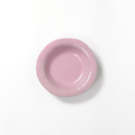 teto ceramic / リムプレート(小) / コーラルピンク (実物写真3-379)