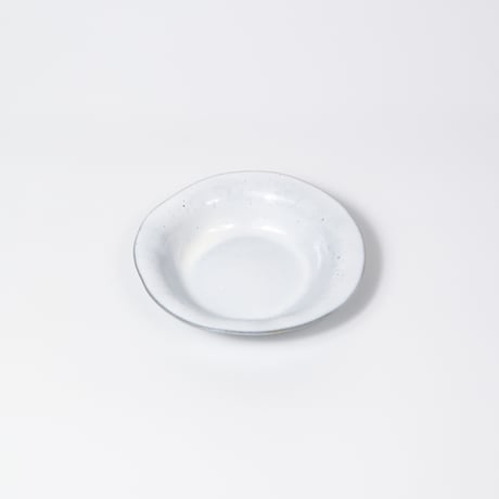 teto ceramic / リムプレート(小) / 白透明釉薬 (実物写真3-381)