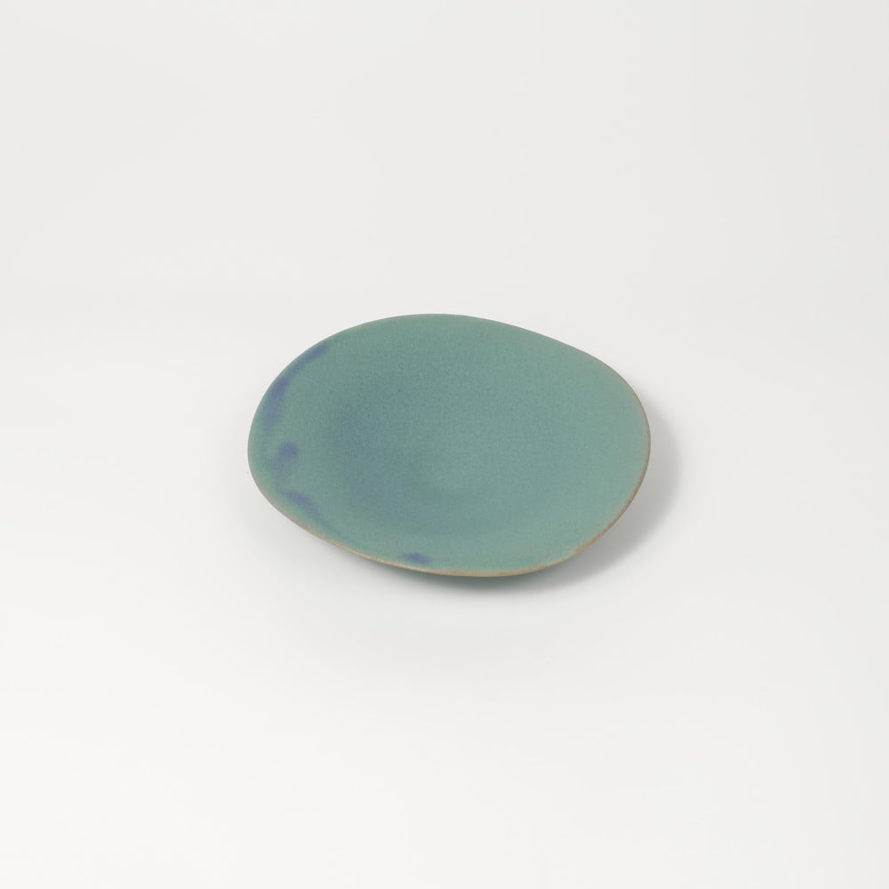 岩佐昌昭 / 緑釉平皿 / プレート / 5寸 (実物写真2763) | Mono.