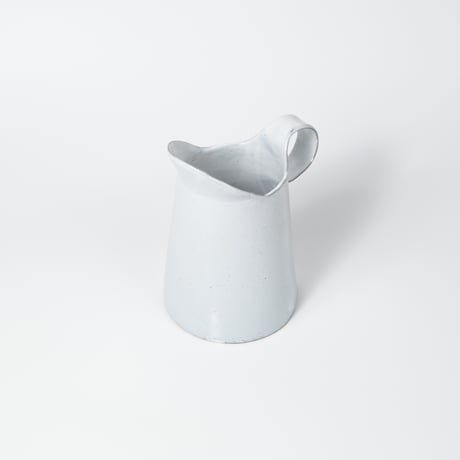 teto ceramic / ピッチャー(大) / 花器 / 白透明釉薬 (実物写真3-412)