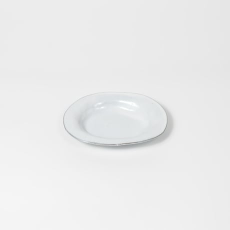 teto ceramic / オーバルプレート(小) / 白透明釉薬 (実物写真2843)