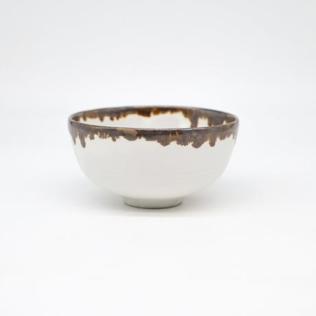 比地岡 陽子 / 粉引 銀彩流し 飯碗 (実物写真1367)