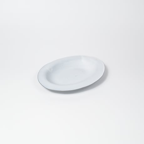 teto ceramic / オーバルプレート(大) / 白透明釉薬 (実物写真3-388)
