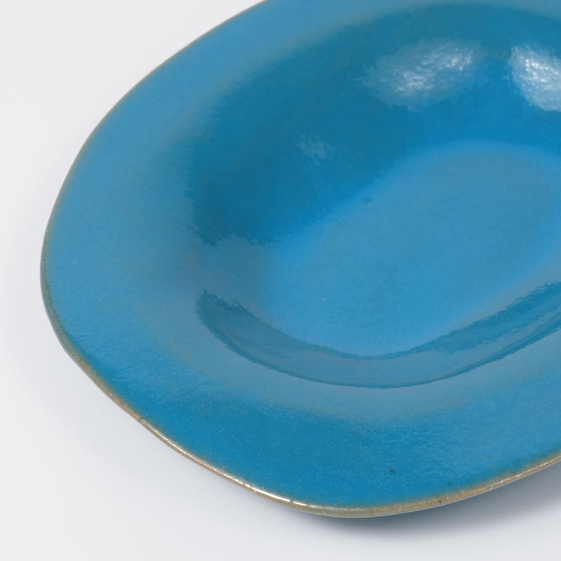 teto ceramic / オーバルプレート・小・モロッコブルー (実物写真2299