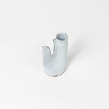 teto ceramic / 鳥の一輪挿し / 白透明釉薬 (実物写真2829)