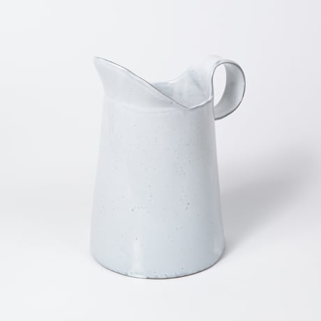 teto ceramic / ピッチャー(大) / 花器 / 白透明釉薬 (実物写真3-412)