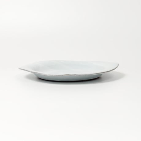 teto ceramic / リムプレート・中・白透明釉薬 (実物写真2043)