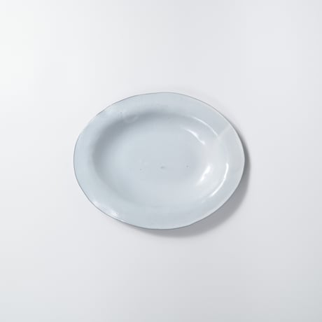 teto ceramic / オーバルプレート(大) / 白透明釉薬 (実物写真3-388)