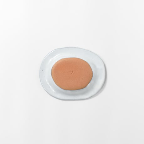 teto ceramic / オーバルプレート(小) / 白透明釉薬 (実物写真2843)