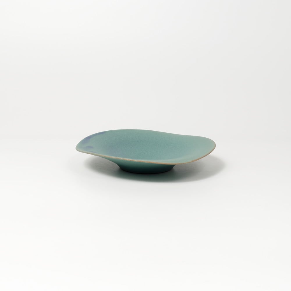 岩佐昌昭 / 緑釉平皿 / プレート / 5寸 (実物写真2763) | Mono.