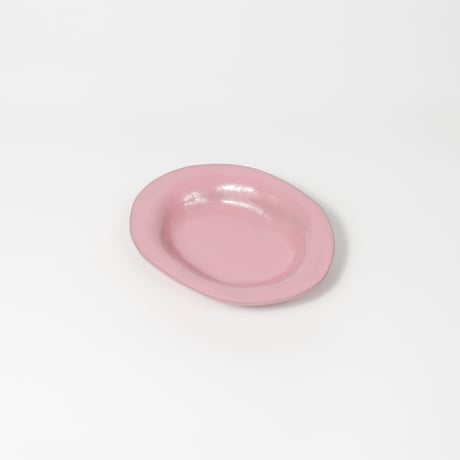 teto ceramic / オーバルプレート(小) / コーラルピンク (実物写真3-255)