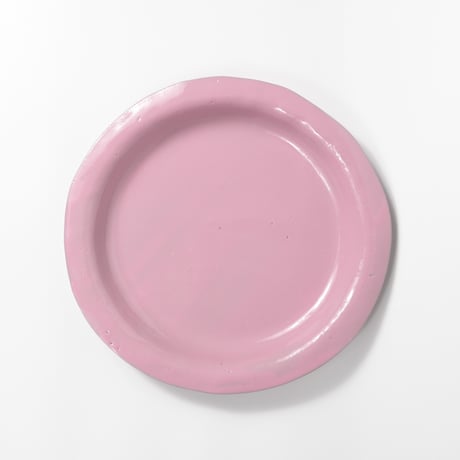 teto ceramic / リムプレート(大) / コーラルピンク (実物写真3-344)