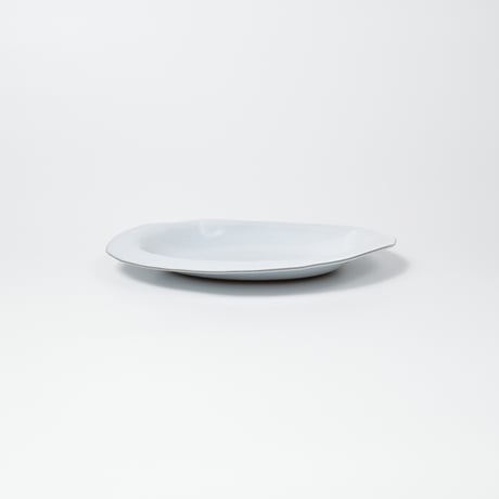 teto ceramic / オーバルプレート(大) / 白透明釉薬 (実物写真3-388)