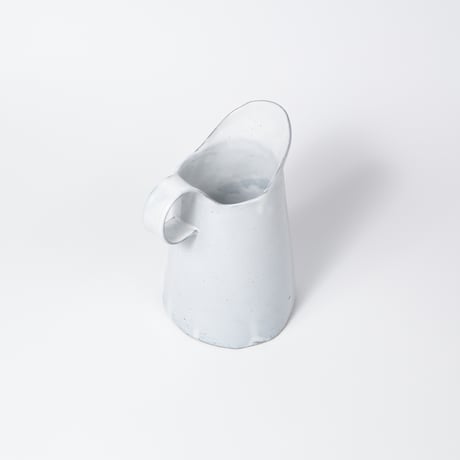 teto ceramic / ピッチャー(大) / 花器 / 白透明釉薬 (実物写真3-412)