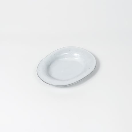 teto ceramic / オーバルプレート(小) / 白透明釉薬 (実物写真3-250)
