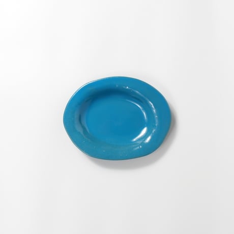 teto ceramic / オーバルプレート(小) / モロッコブルー (実物写真3-253)