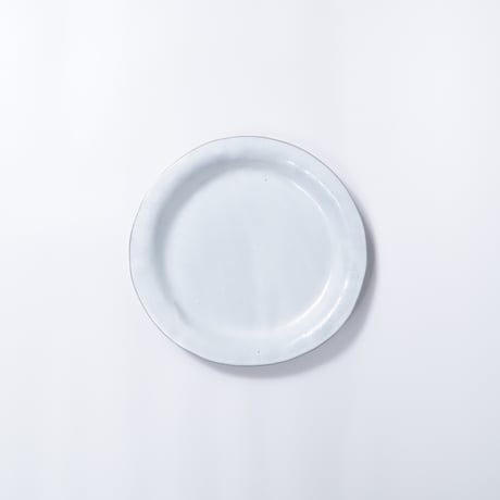 teto ceramic / リムプレート(大) / 白透明釉薬 (実物写真3-346)