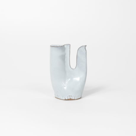 teto ceramic / 鳥の一輪挿し / 白透明釉薬 (実物写真2829)