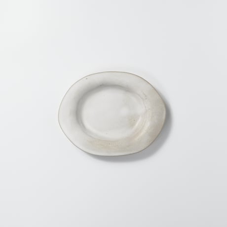teto ceramic / オーバルプレート(小) / 白マット (実物写真3-385)