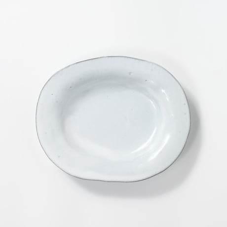 teto ceramic / オーバルプレート(小) / 白透明釉薬 (実物写真2843)