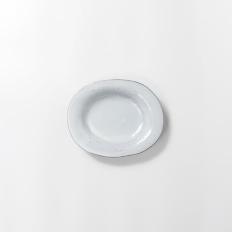 teto ceramic / オーバルプレート(小) / 白透明釉薬 (実物写真3-250)