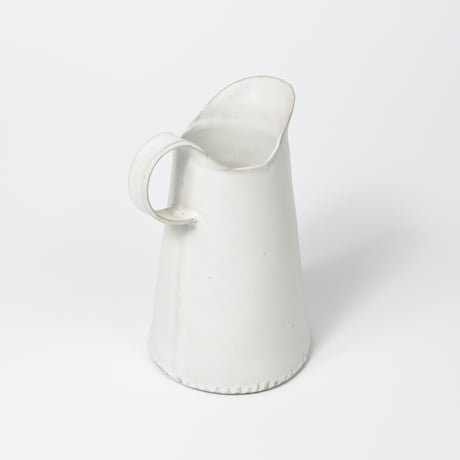 teto ceramic / ピッチャー(中) / 花器 / 白マット (実物写真3-410)