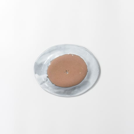 teto ceramic / オーバルプレート(小) / 白透明釉薬 (実物写真3-251)