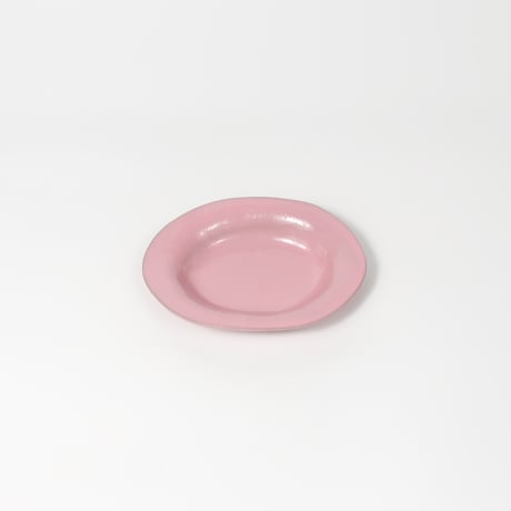 teto ceramic / オーバルプレート(小) / コーラルピンク (実物写真3-255)