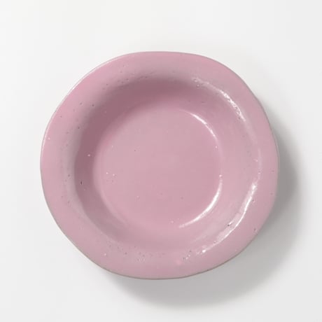 teto ceramic / リムプレート(小) / コーラルピンク (実物写真3-379)