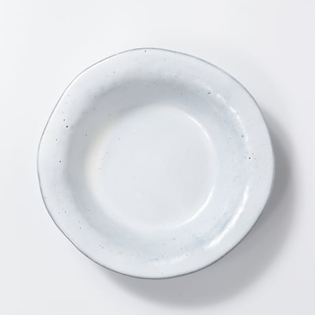 teto ceramic / リムプレート(小) / 白透明釉薬 (実物写真3-381)