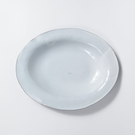 teto ceramic / オーバルプレート(大) / 白透明釉薬 (実物写真3-388)