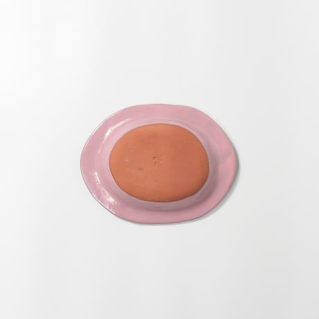 teto ceramic / オーバルプレート(小) / コーラルピンク (実物写真3-255)