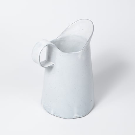 teto ceramic / ピッチャー(大) / 花器 / 白透明釉薬 (実物写真3-412)
