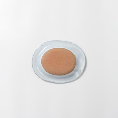 teto ceramic / オーバルプレート(小) / 白透明釉薬 (実物写真3-250)