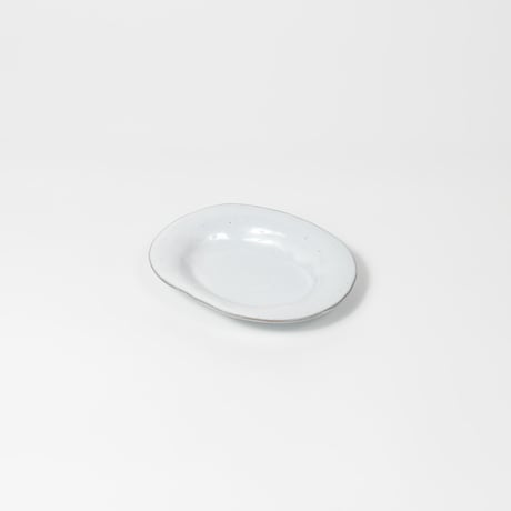 teto ceramic / オーバルプレート(小) / 白透明釉薬 (実物写真2843)