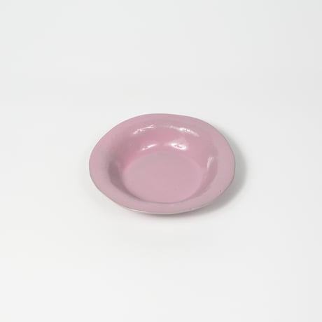 teto ceramic / リムプレート(小) / コーラルピンク (実物写真3-379)