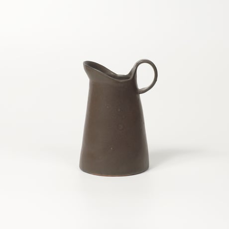 teto ceramic  / ピッチャー・小 (花器)・濃茶(錆鉄色) (実物写真2261)