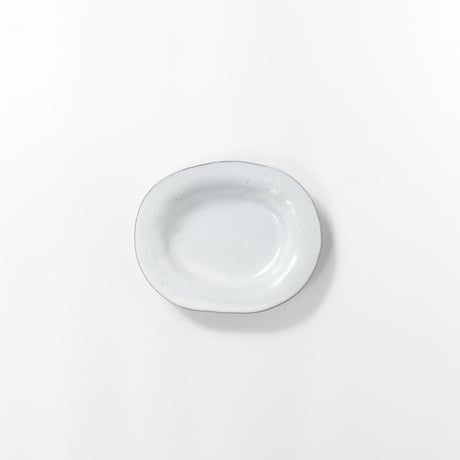 teto ceramic / オーバルプレート(小) / 白透明釉薬 (実物写真2843)