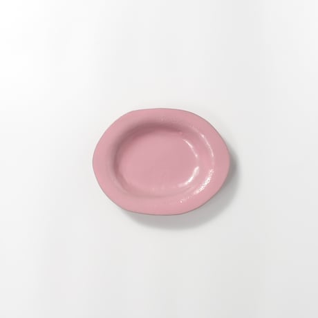 teto ceramic / オーバルプレート(小) / コーラルピンク (実物写真3-255)