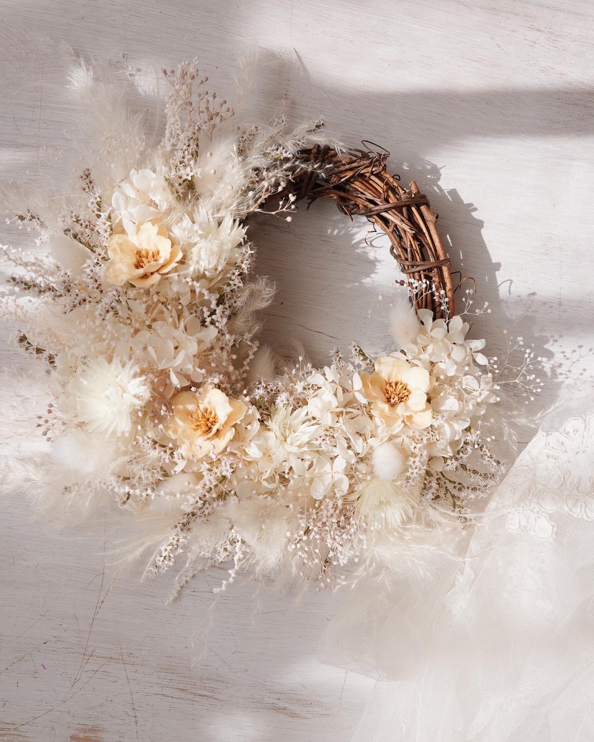 wreath bouquet 04ハンドメイド フラワーリースホワイト ベージュ ubrkit01_07.jpg