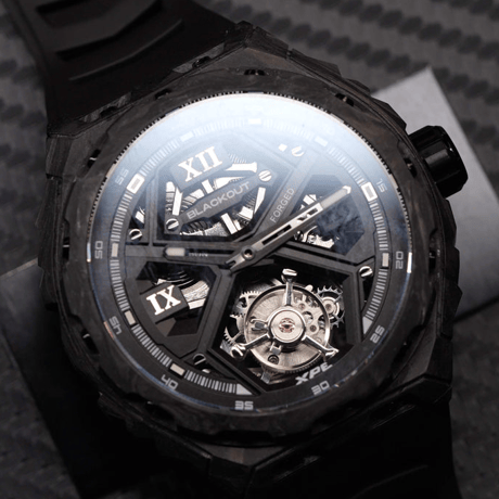 BLACKOUT WATCHES / XPE Tourbillon Black and Red / BOXPETBLBKRD