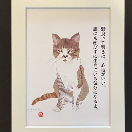 川上麻衣子猫イラスト画と言葉