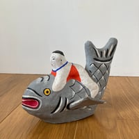 琉球郷土玩具「鯉乗り童子」（古）